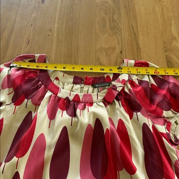 Orla Kiely Silk Trees Dress in Red, Pink, Maroon and Cream Size 3 - Picture 11 of 12